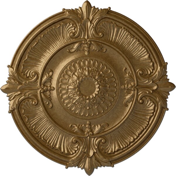 Ekena Millwork Attica Acanthus Leaf Ceiling Medallion (Fits Canopies up to 4 5/8"), 53 1/2"OD x 3 1/2"P, Pale Gold CM53ATPAS - main